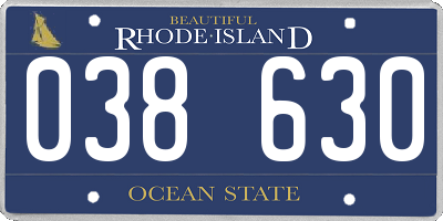 RI license plate 038630
