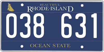 RI license plate 038631