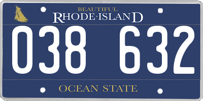 RI license plate 038632
