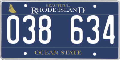 RI license plate 038634
