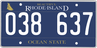 RI license plate 038637