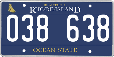 RI license plate 038638