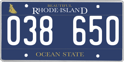 RI license plate 038650