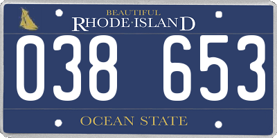 RI license plate 038653