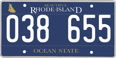 RI license plate 038655