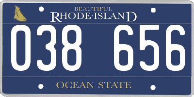 RI license plate 038656