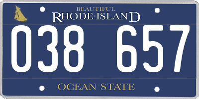 RI license plate 038657