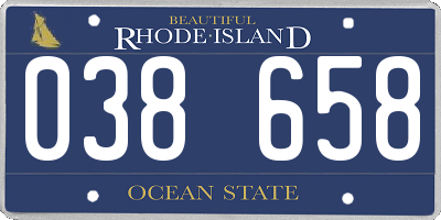 RI license plate 038658