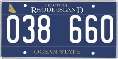 RI license plate 038660