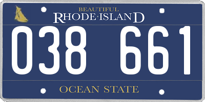 RI license plate 038661