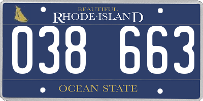 RI license plate 038663
