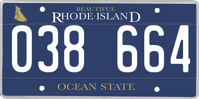 RI license plate 038664