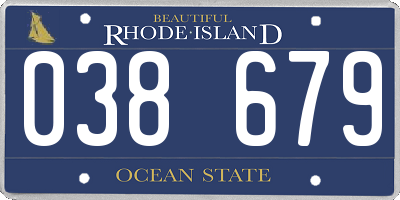RI license plate 038679