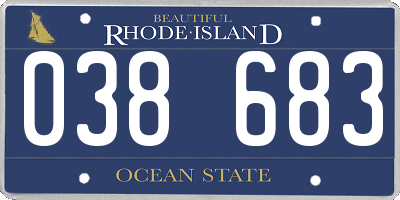 RI license plate 038683