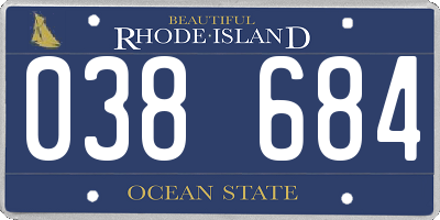 RI license plate 038684