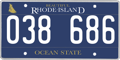 RI license plate 038686