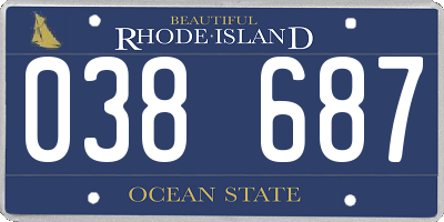 RI license plate 038687