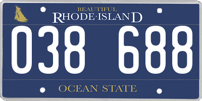 RI license plate 038688