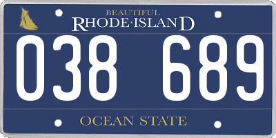 RI license plate 038689