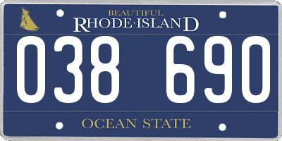 RI license plate 038690