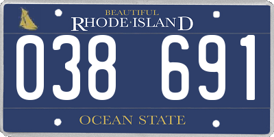 RI license plate 038691