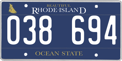 RI license plate 038694