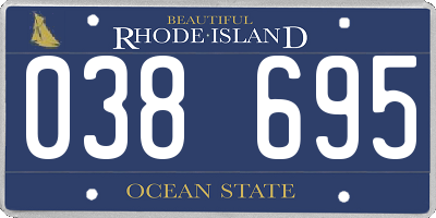 RI license plate 038695