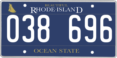 RI license plate 038696