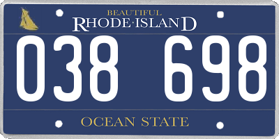 RI license plate 038698