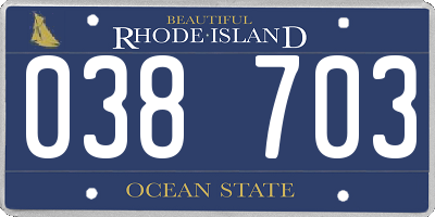 RI license plate 038703