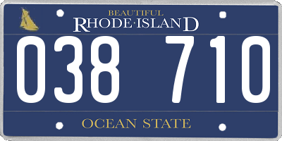 RI license plate 038710