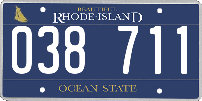 RI license plate 038711