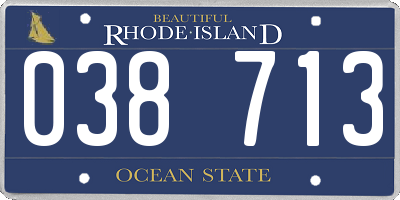 RI license plate 038713
