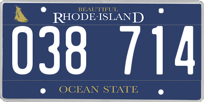 RI license plate 038714