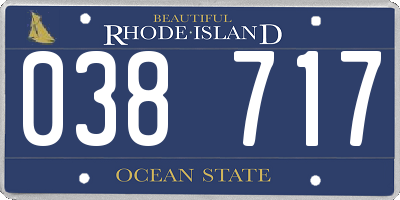 RI license plate 038717