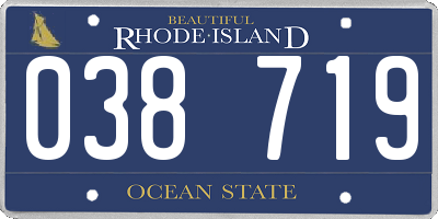 RI license plate 038719