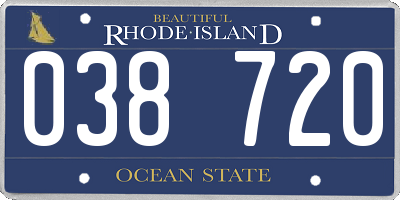 RI license plate 038720
