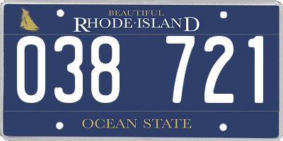 RI license plate 038721