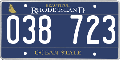 RI license plate 038723
