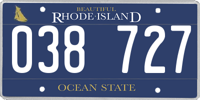 RI license plate 038727