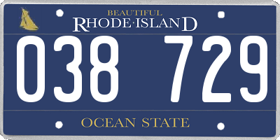 RI license plate 038729