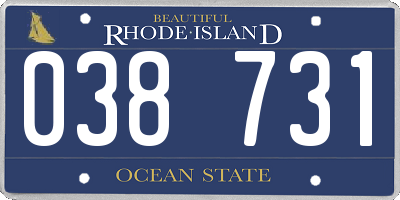 RI license plate 038731
