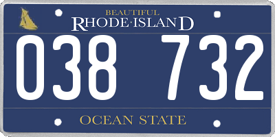 RI license plate 038732