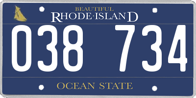 RI license plate 038734