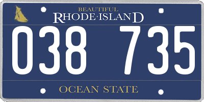 RI license plate 038735