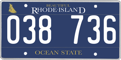 RI license plate 038736