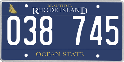 RI license plate 038745