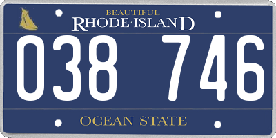 RI license plate 038746