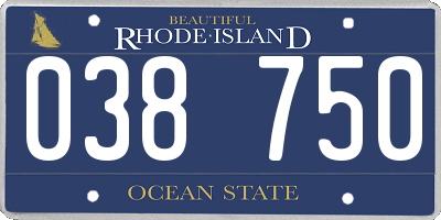 RI license plate 038750