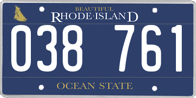 RI license plate 038761